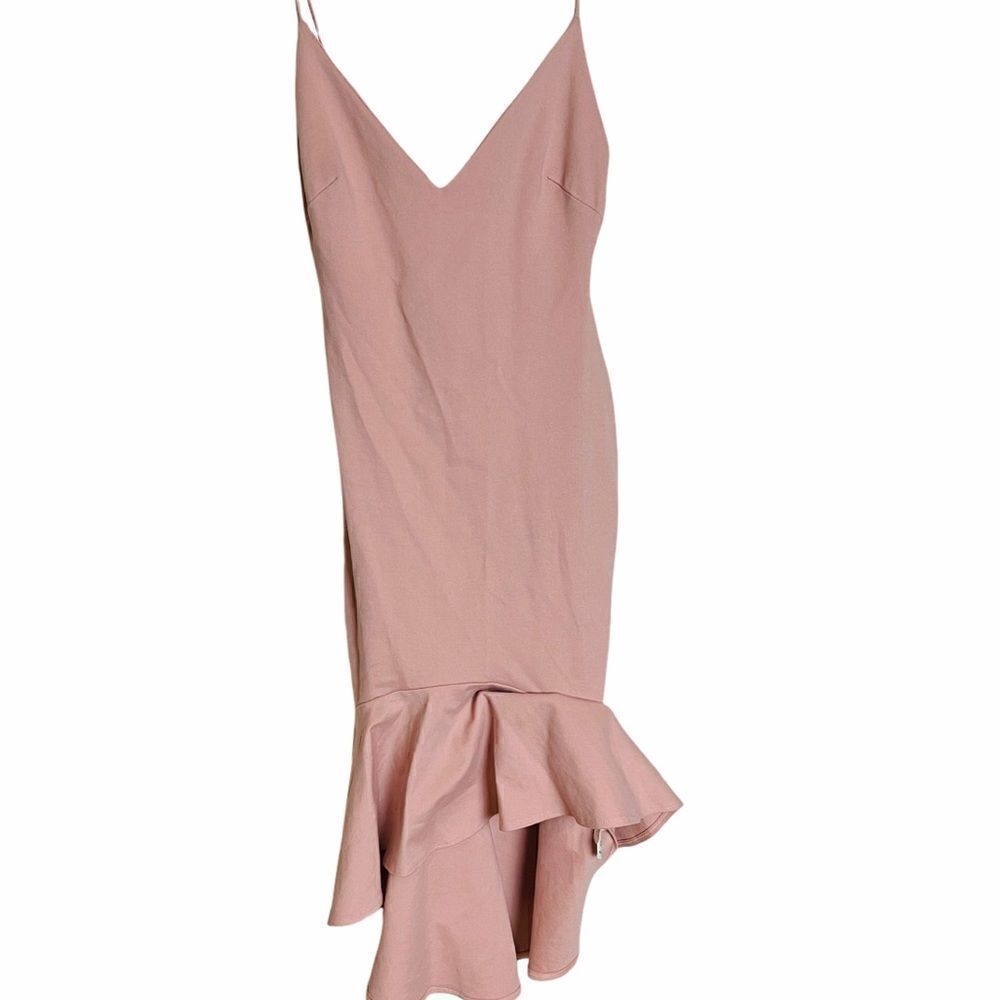 NWOT ANGL Lovely Day Pink Mermaid Ruffle Midi Dress Small
